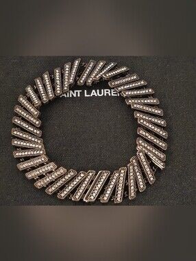 Saint Laurent Crystal-Embellished Statement Bracelet